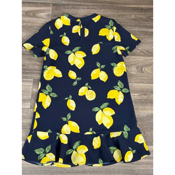 Mud Pie 🍋 Lana Flounce Dress 🍋 Navy Blue Yellow Lemons 🍋 Size SMALL 4-6 - Picture 6 of 11